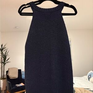 Jcrew Navy beach halter summer sweater.